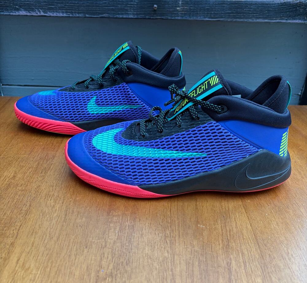 Nike Future Flight GS Basketball Shoes AH3430-500 Youth 5.5Y Purple Teal